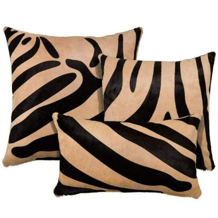 Saddlemans Zebra Black On Beige Pillows